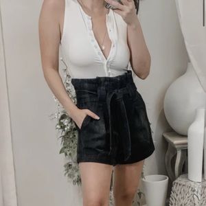 Bayse nude button down bodysuit nude XS